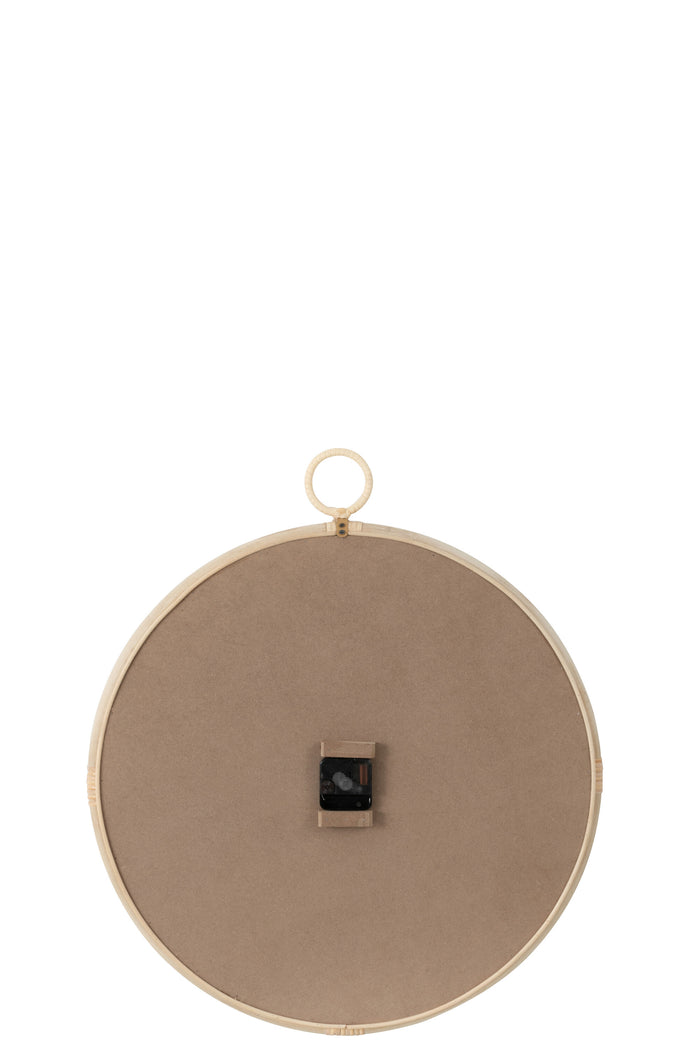 J-Line klok Kyr - jute - naturel|wit - medium - Ø 55.5 cm