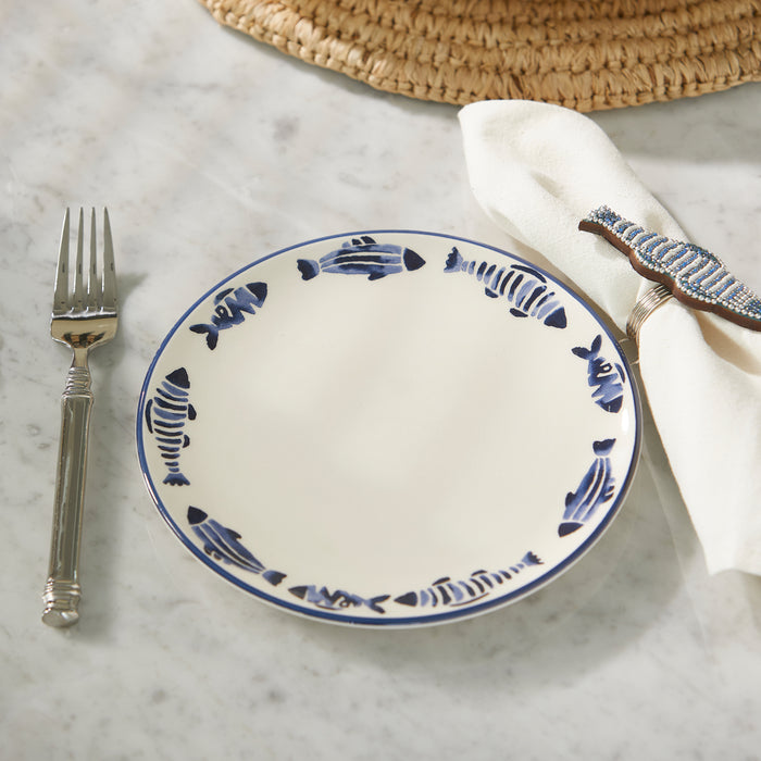 Riviera Maison Ontbijtbord Blauw, Wit - Como Catch Bord - Aardewerk