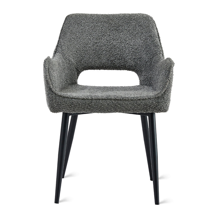 by fonQ Welle Eetkamerstoel - Bouclé - Antraciet