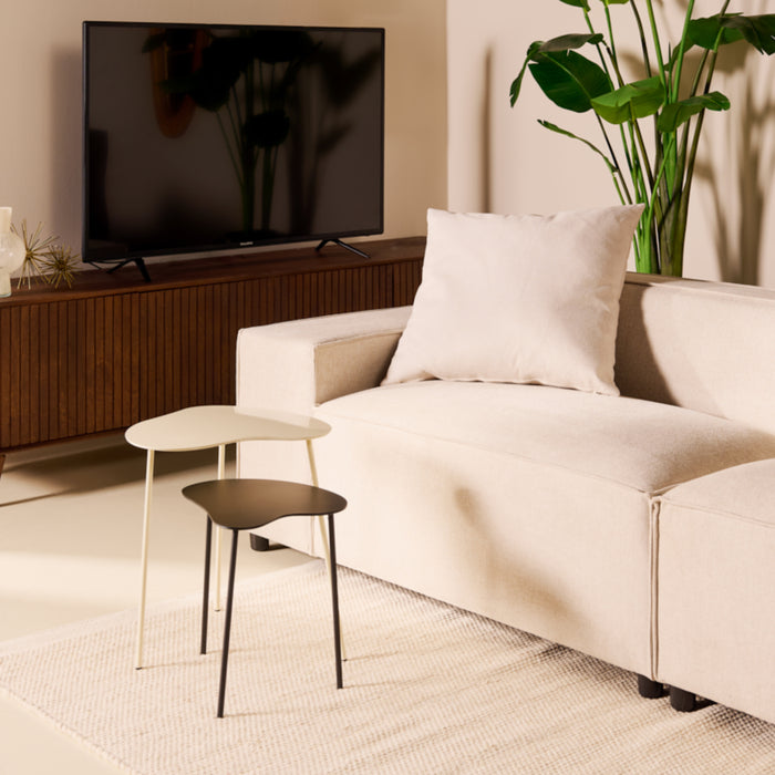 by fonQ Flowy Bijzettafel Set van 2 - Zwart / Crème