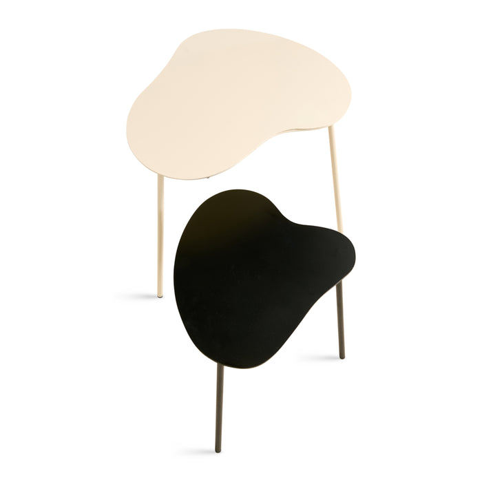 by fonQ Flowy Bijzettafel Set van 2 - Zwart / Crème