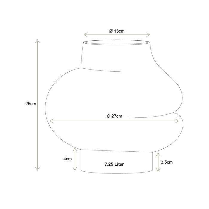 vtwonen - Bloemenvaas - Woonaccessoires - Glazen vaas - 27x25cm