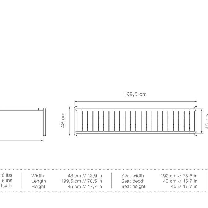 Avanti eetbank 199,5 Thermo Ash|Muted White