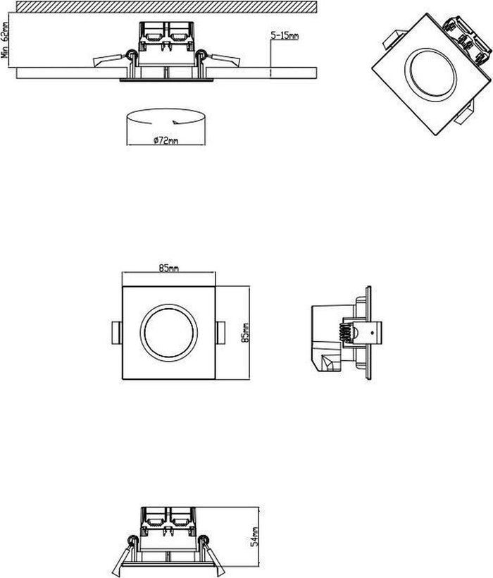 Trio Leuchten Zagros Inbouwverlichting 1X SMD 5,5W Nikkel