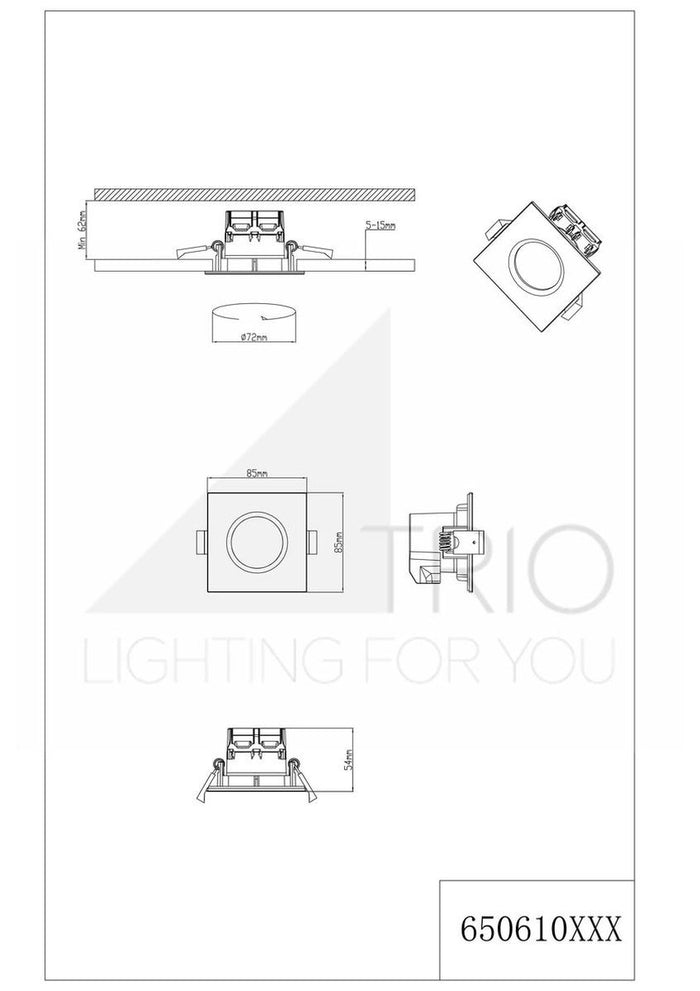 Trio Leuchten Zagros Inbouwverlichting 1X SMD 5,5W Nikkel