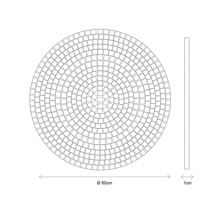 vtwonen - Wandspiegel Mozaïek - Ronde Spiegel - Transparant - 60cm
