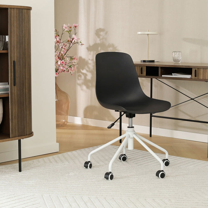Nolon Nout-Pip Bureaustoelen Set van 2 - Zwart - Wit Onderstel
