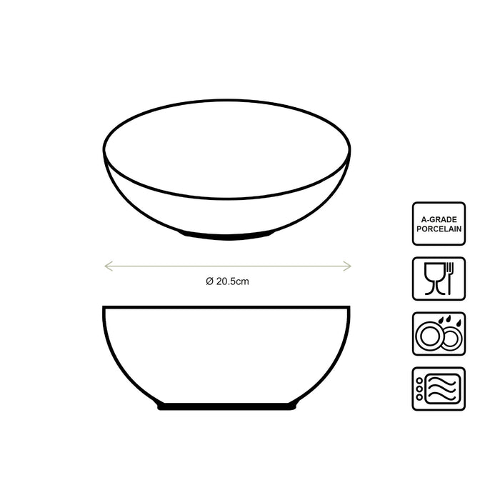 vtwonen - Tie Dye Kommen - Blauw, Wit - Porselein - 20.5cm