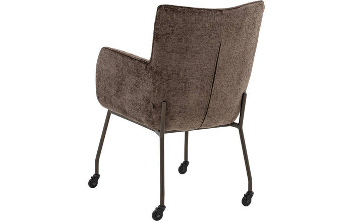 Goossens Eetkamerstoel Trullo - Fluweel met armleuning