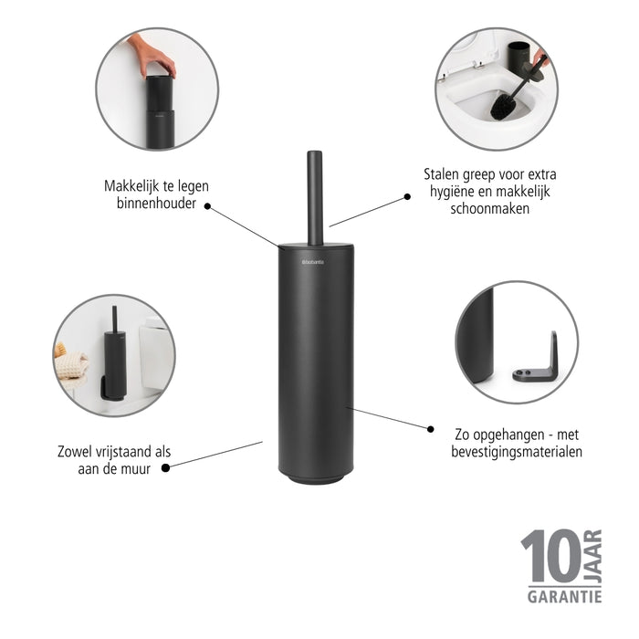 Brabantia MindSet Toiletborstel met Houder - Mineral Infinite Grey