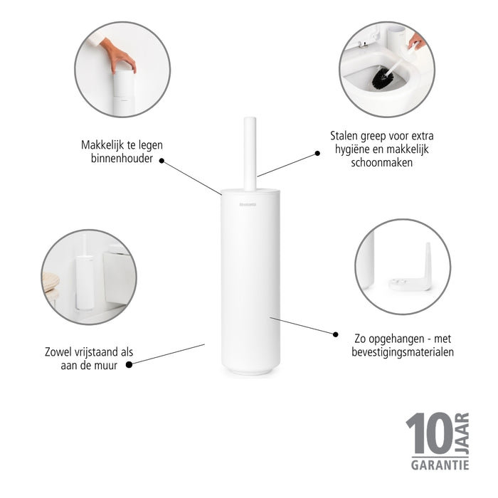 Brabantia MindSet Toiletborstel met Houder - Mineral Fresh White