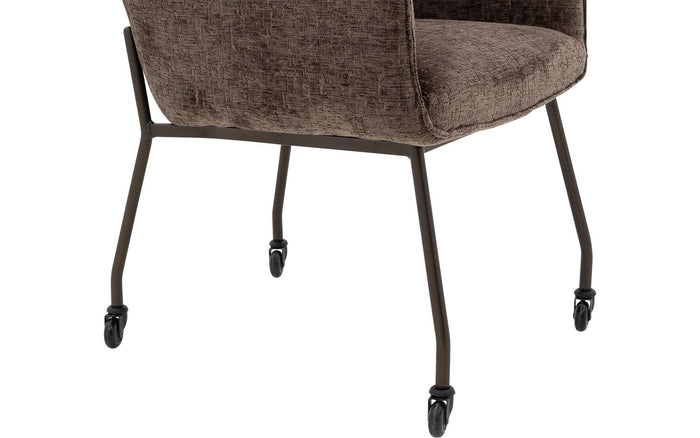 Goossens Eetkamerstoel Trullo - Fluweel met armleuning