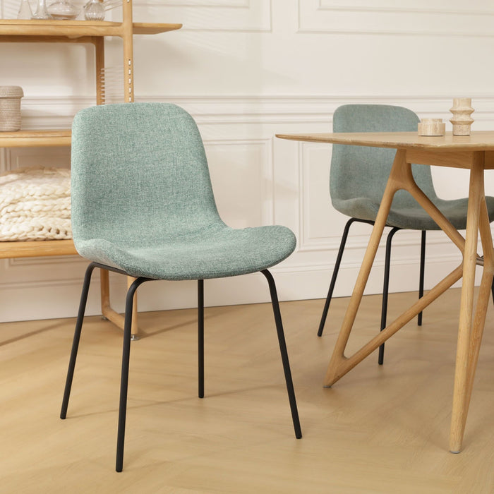 Nolon Nora-Fé Eetkamerstoelen Set van 2 - Zacht Groen - Zwarte Poten