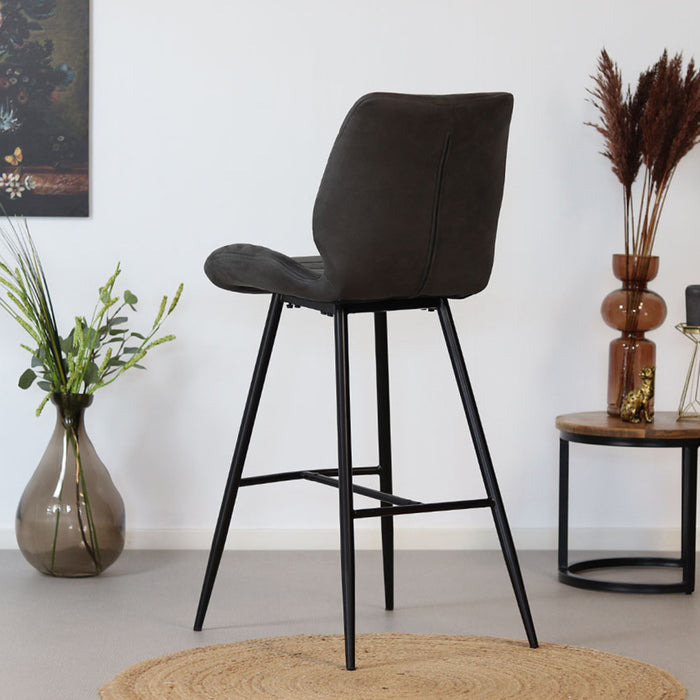 Bronx71 Industriële barkruk Morris antraciet 71 cm - Barkrukken set