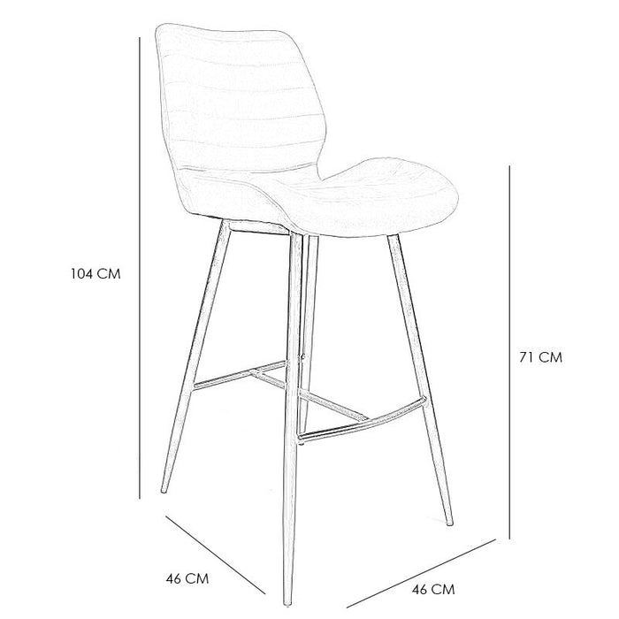 Bronx71 Industriële barkruk Morris antraciet 71 cm - Barkrukken set