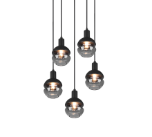 Trio Leuchten Mela - Hanglamp - Zwart - 5 Bollen