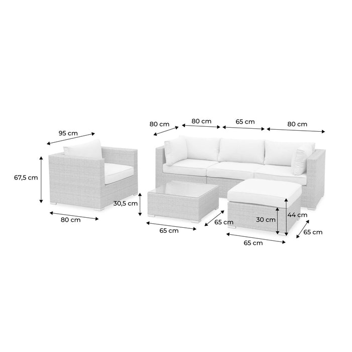 sweeek - Wicker loungeset 5 plaatsen