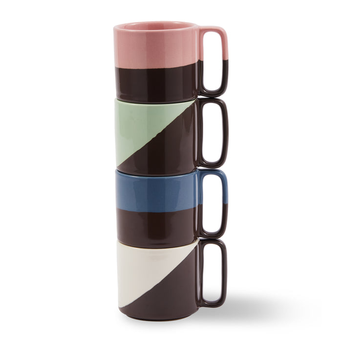 POLSPOTTEN Stacking Mokken - Set van 4 - Donkergrijs