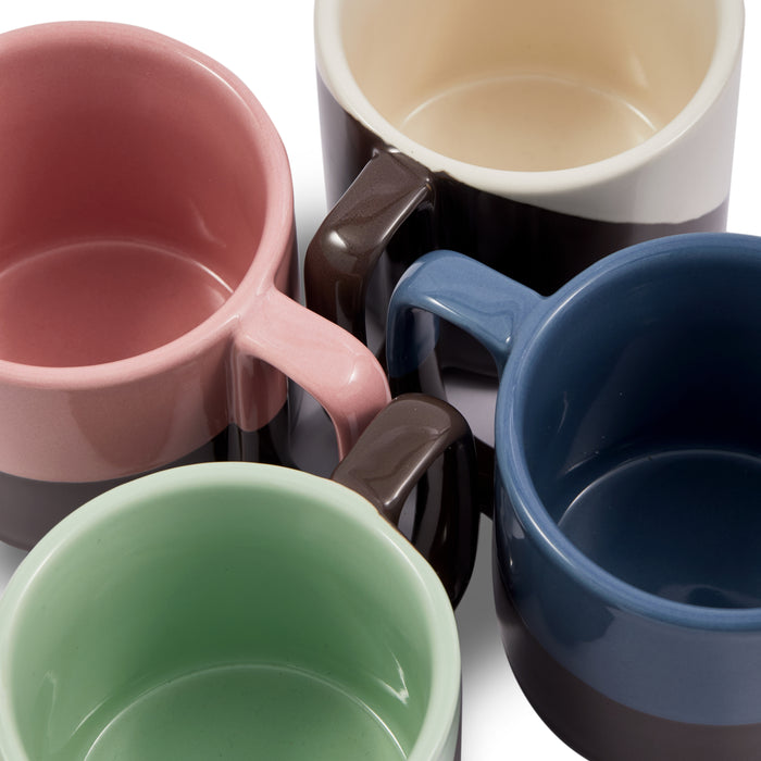 POLSPOTTEN Stacking Mokken - Set van 4 - Donkergrijs