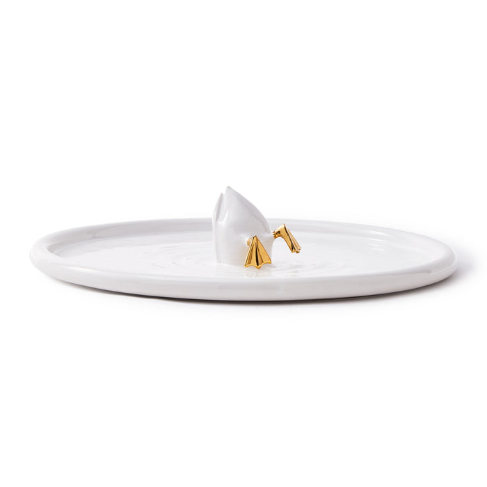 POLSPOTTEN Diving Duck Dienblad Ø 40 cm - Wit