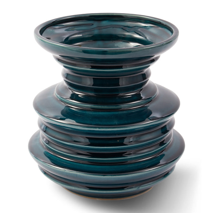 POLSPOTTEN Stacked Plates Vaas - Donkergroen