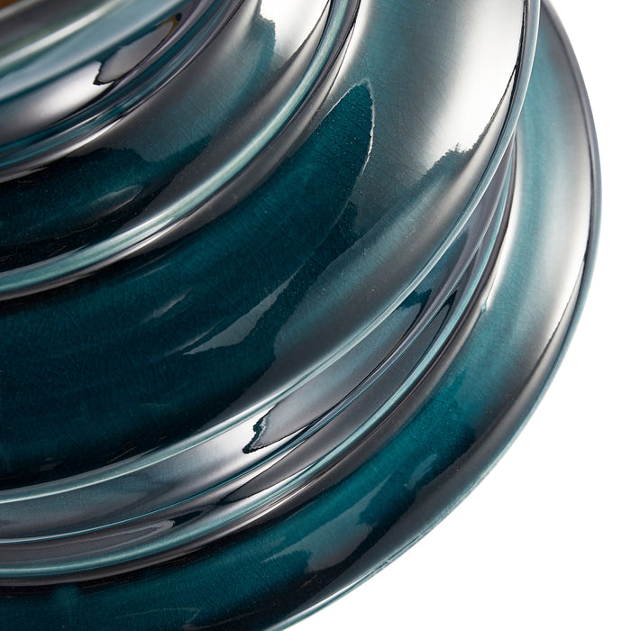 POLSPOTTEN Stacked Plates Vaas - Donkergroen