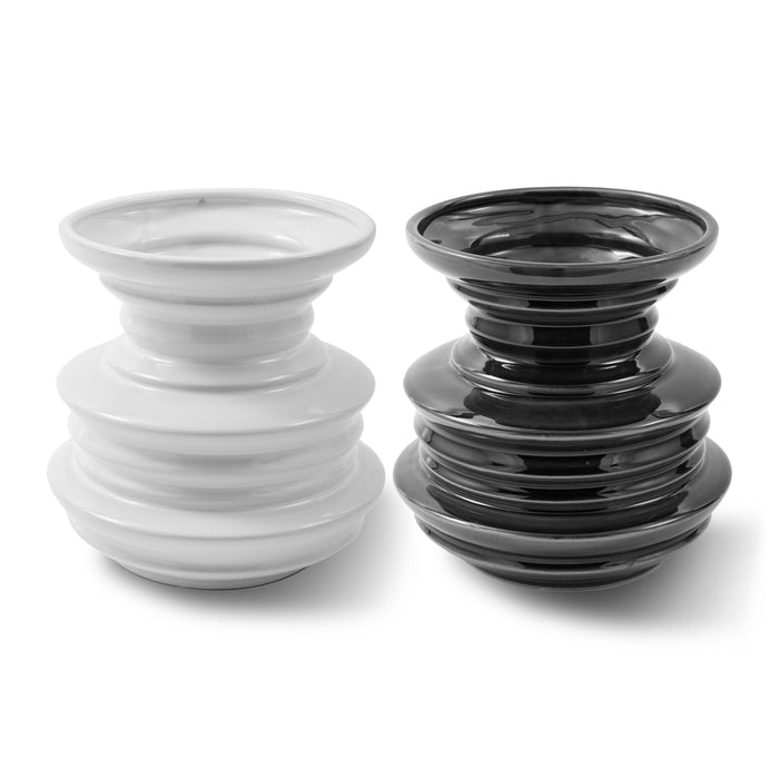 POLSPOTTEN Stacked Plates Vaas - Wit