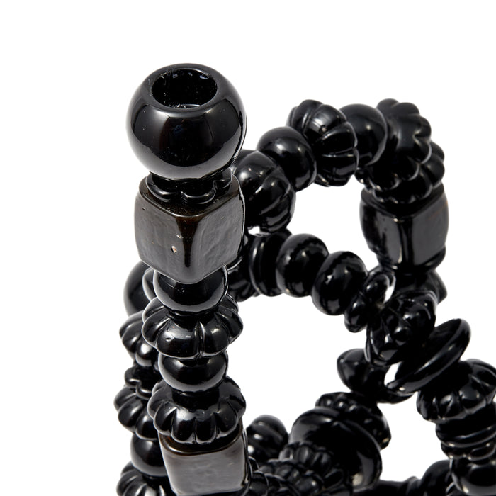 POLSPOTTEN Beads Kandelaar H 38 cm - Zwart