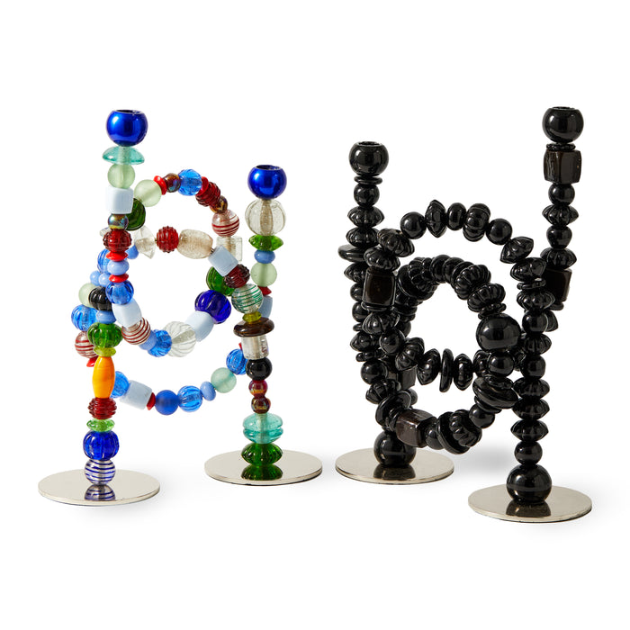 POLSPOTTEN Beads Kandelaar H 38 cm - Multicolor