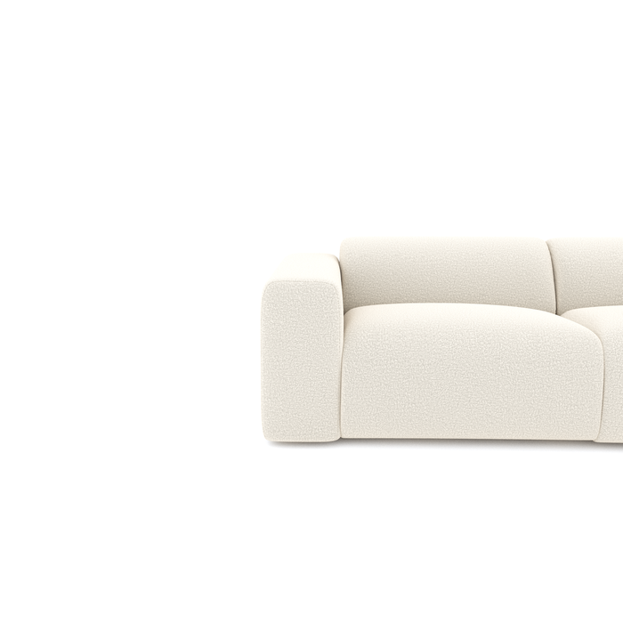 Brede hoekbank bouclette creme 280cm