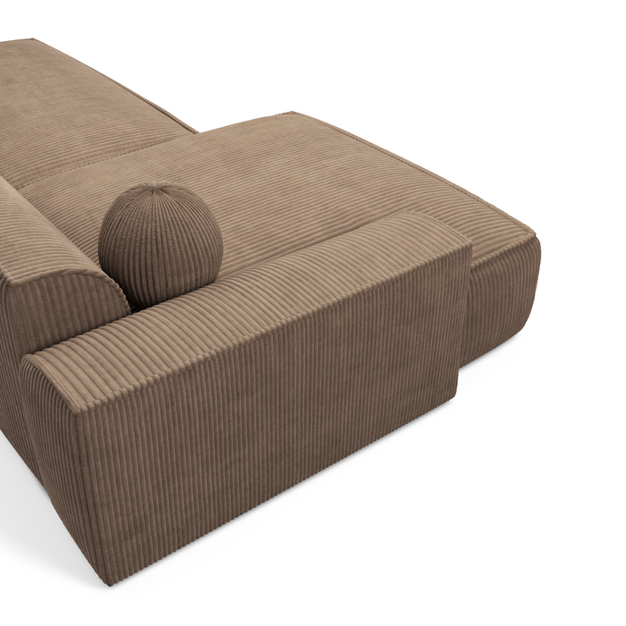 Bank links hoek corduroy taupe 260cm