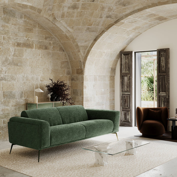 3-zits fluwelen bank met smaragdgroen patroon 220cm