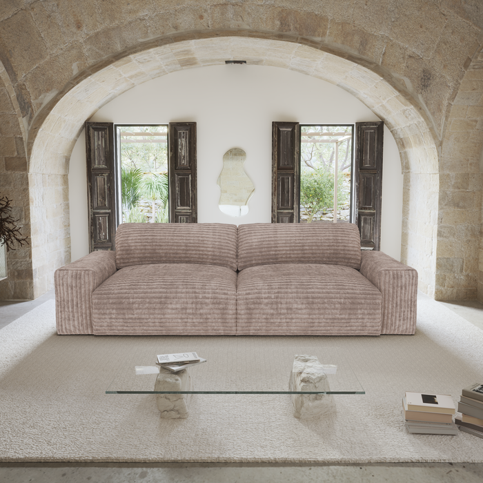 Sofa 4 zits corduroy XXL taupe 240cm