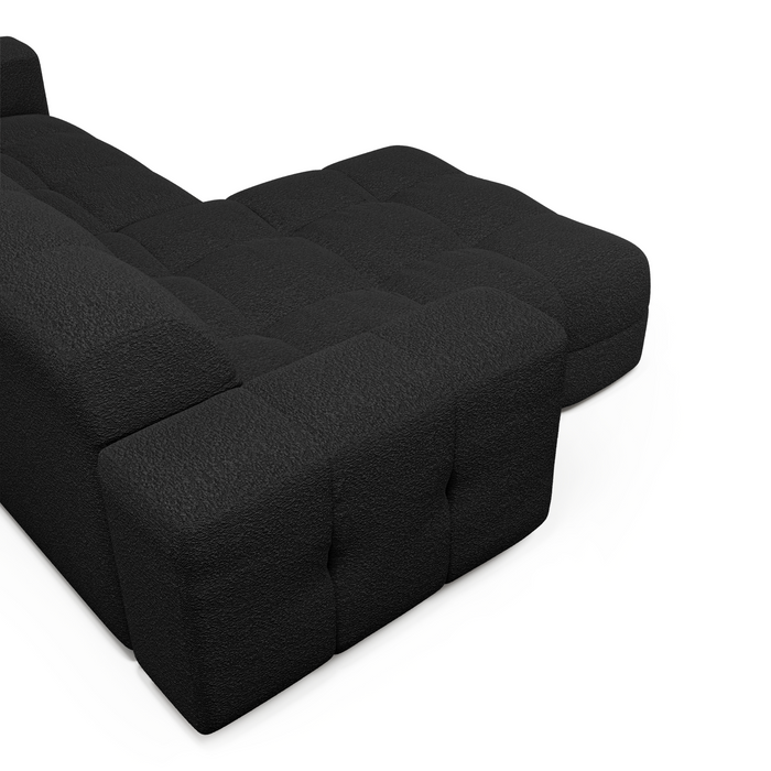 Bank links hoek 5 zits bouclette Donker antraciet 230cm