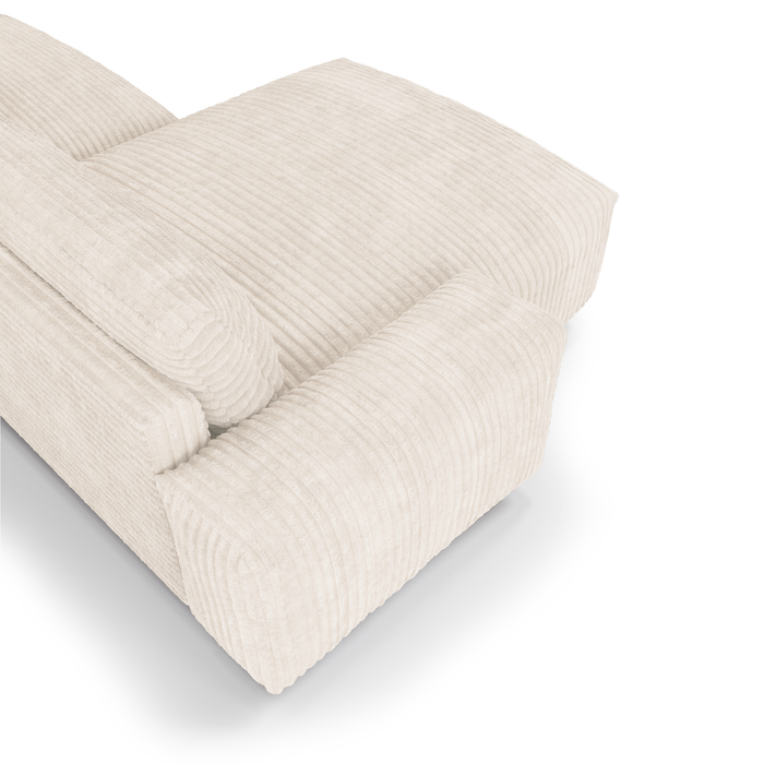 XXL crème corduroy linker hoekbank 220cm
