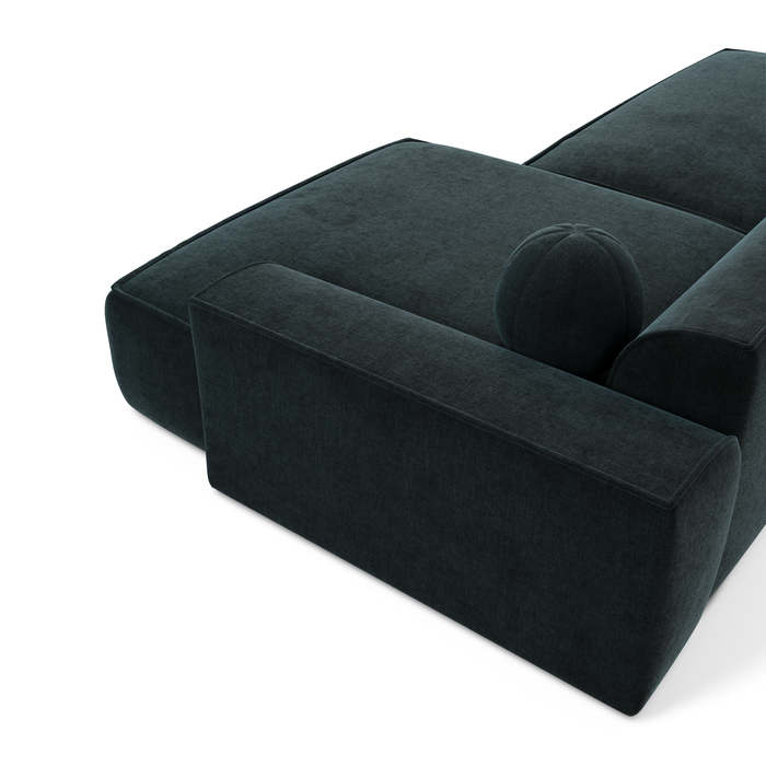 Pauwblauw fluwelen hoekbank 260cm