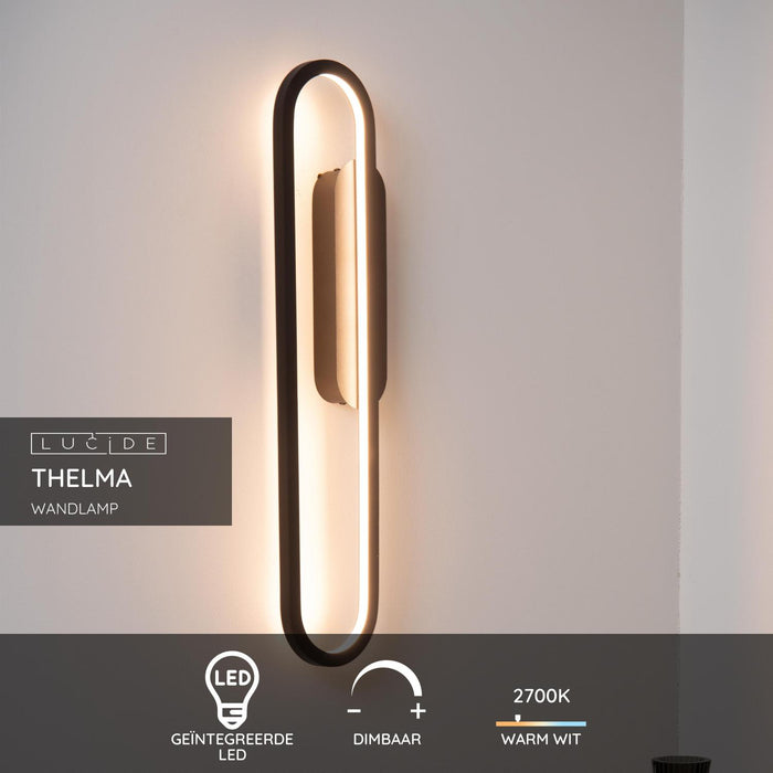 Lucide THELMA Wandlamp - Zwart