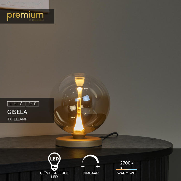 Lucide Premium GISELA Tafellamp - Amber