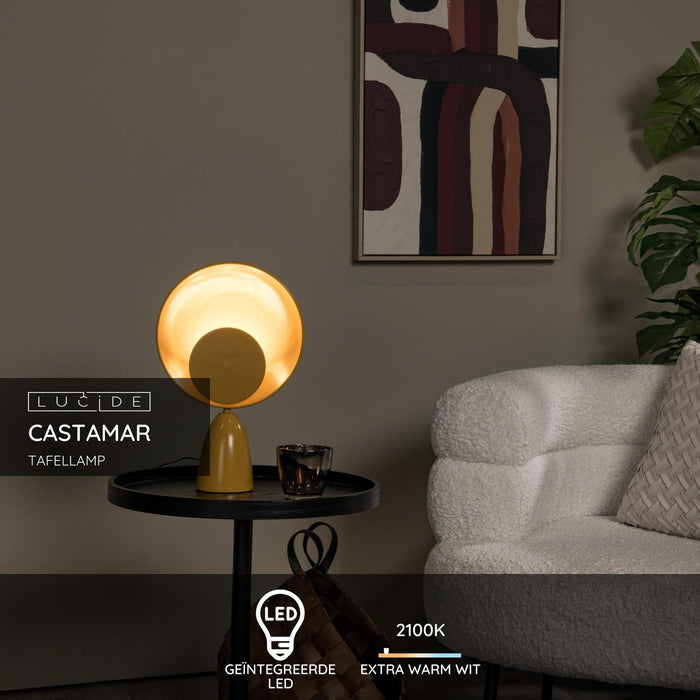 Lucide CASTAMAR Tafellamp - Okergeel