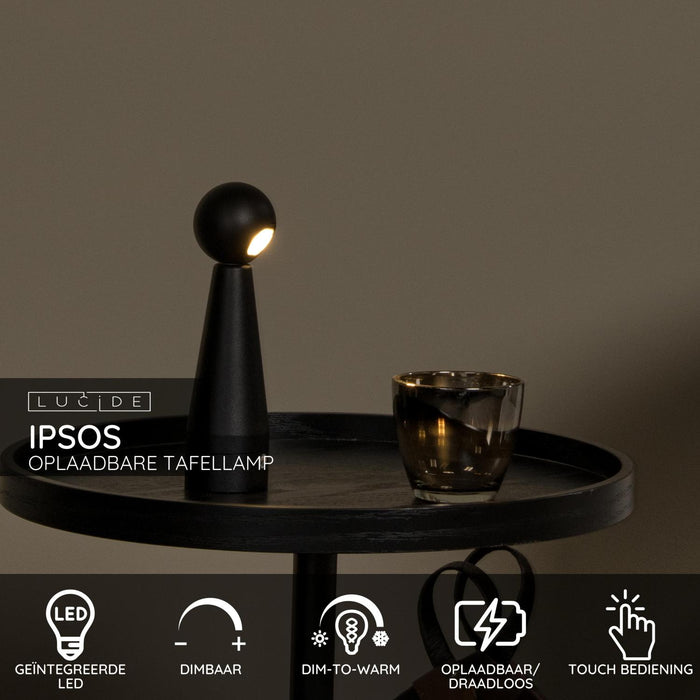 Lucide IPSOS Tafellamp - Zwart