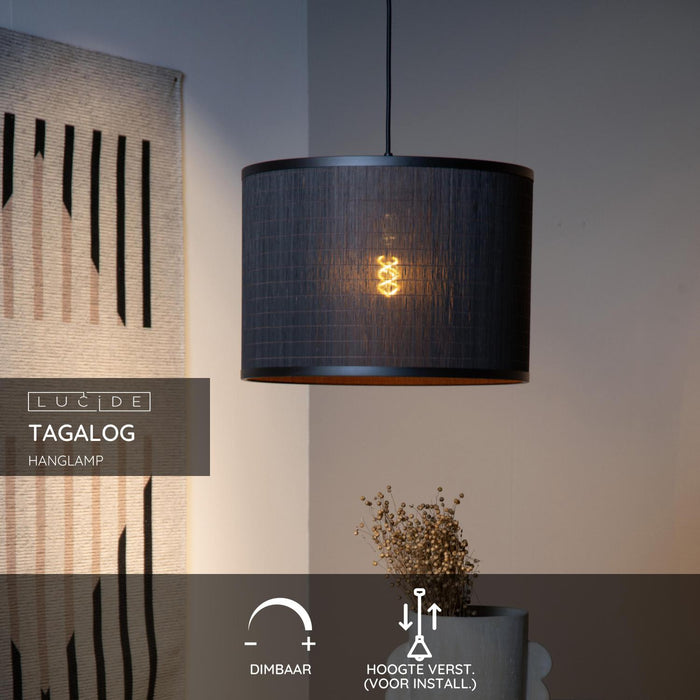 Lucide TAGALOG Hanglamp - Zwart