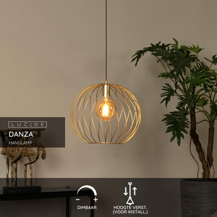 Lucide DANZA Hanglamp - Mat Goud | Messing