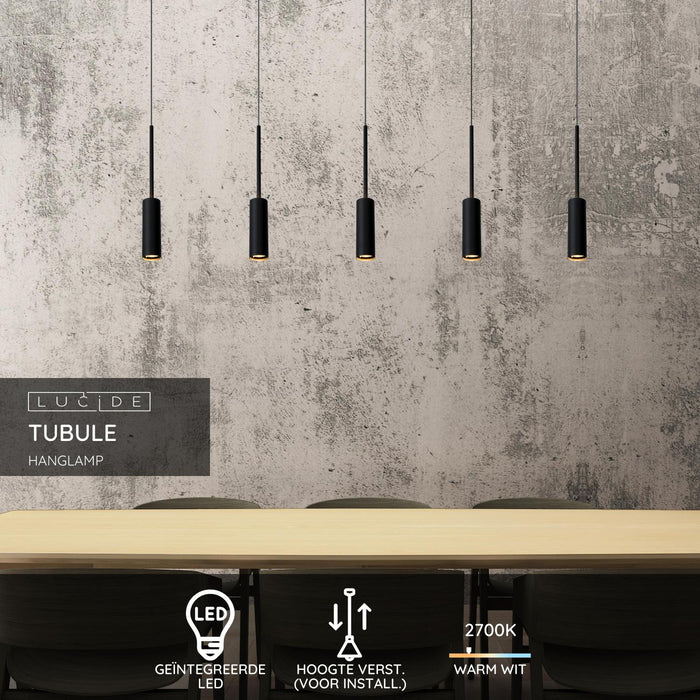 Lucide TUBULE Hanglamp - Zwart