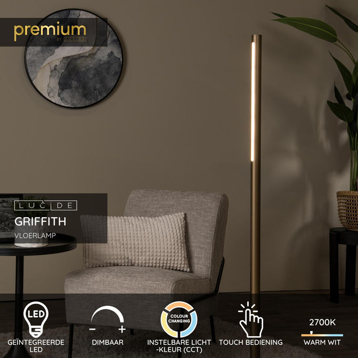 Lucide Premium GRIFFITH Vloerlamp - Brons