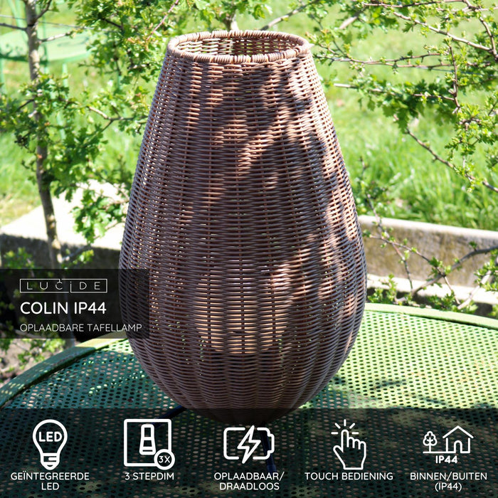 Lucide COLIN IP44 Tafellamp - Naturel