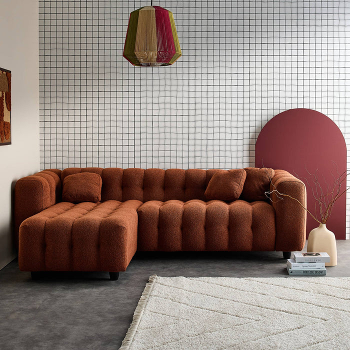 sweeek - Verstelbare hoekbank, boucléstof