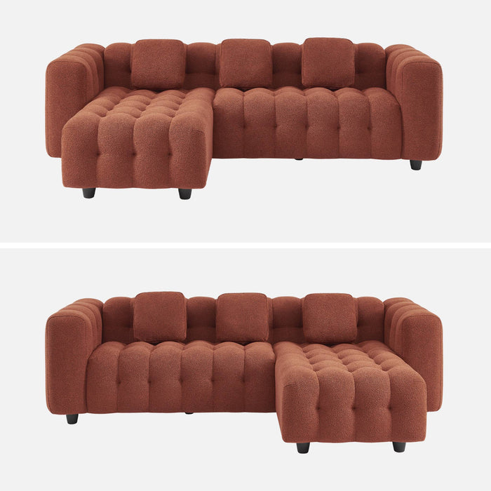 sweeek - Verstelbare hoekbank, boucléstof