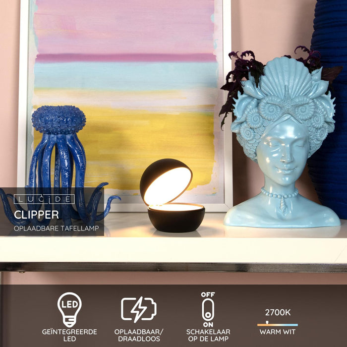 Lucide CLIPPER Tafellamp - Zwart