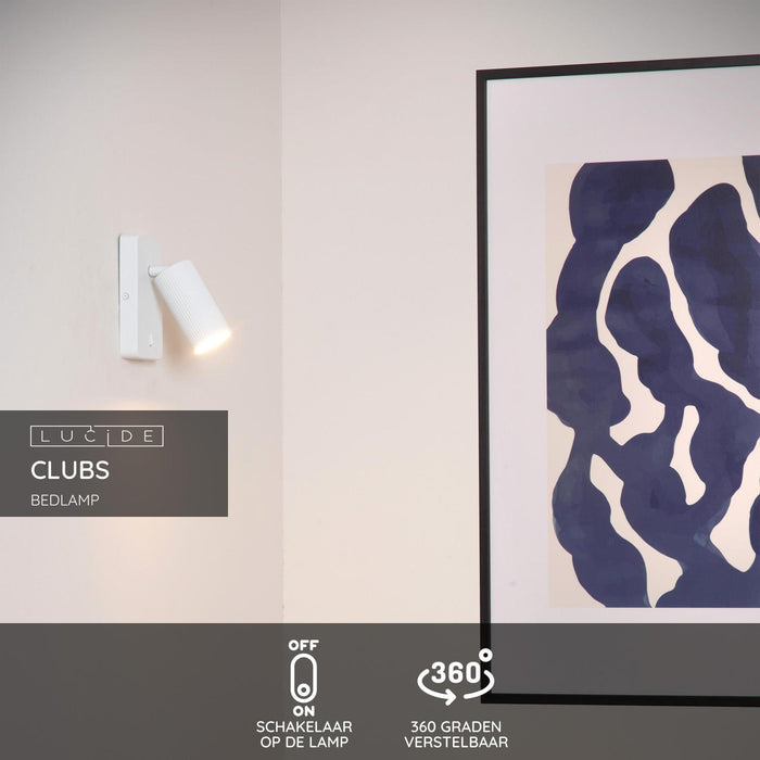 Lucide CLUBS Bedlamp - Wit