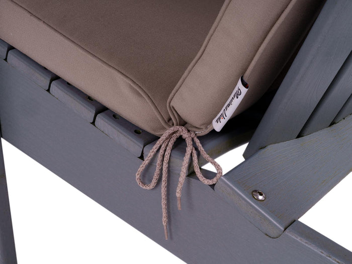 Adirondack tuinstoel met voetenbankje grijs